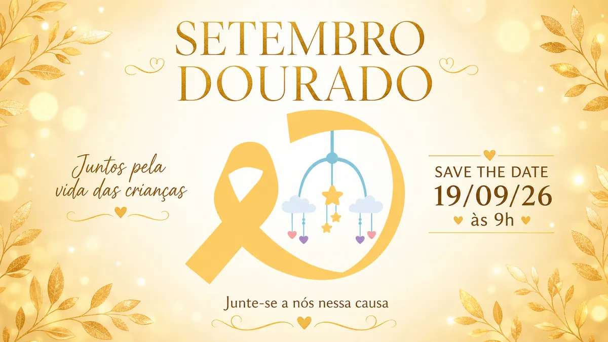Imagem da Logomarca de Linave Vieira com fundo dourado representando o evento.